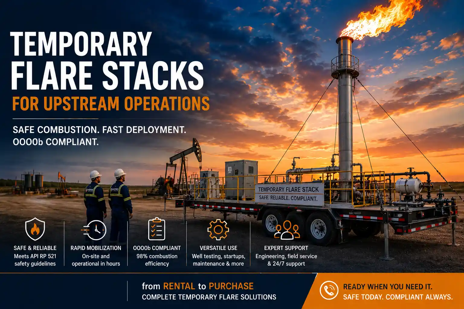 temporary flare stacks